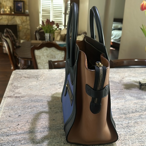 Celine Smooth Calfskin Tri-Color Luggage Indigo - Picture 2 of 7